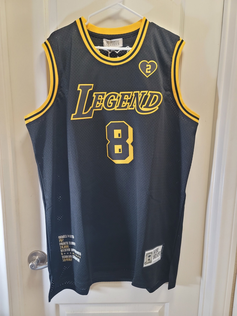 Kobe Bryant 8 & 24 - Basketball Jersey - Black & Yellow - 3XL - NWT